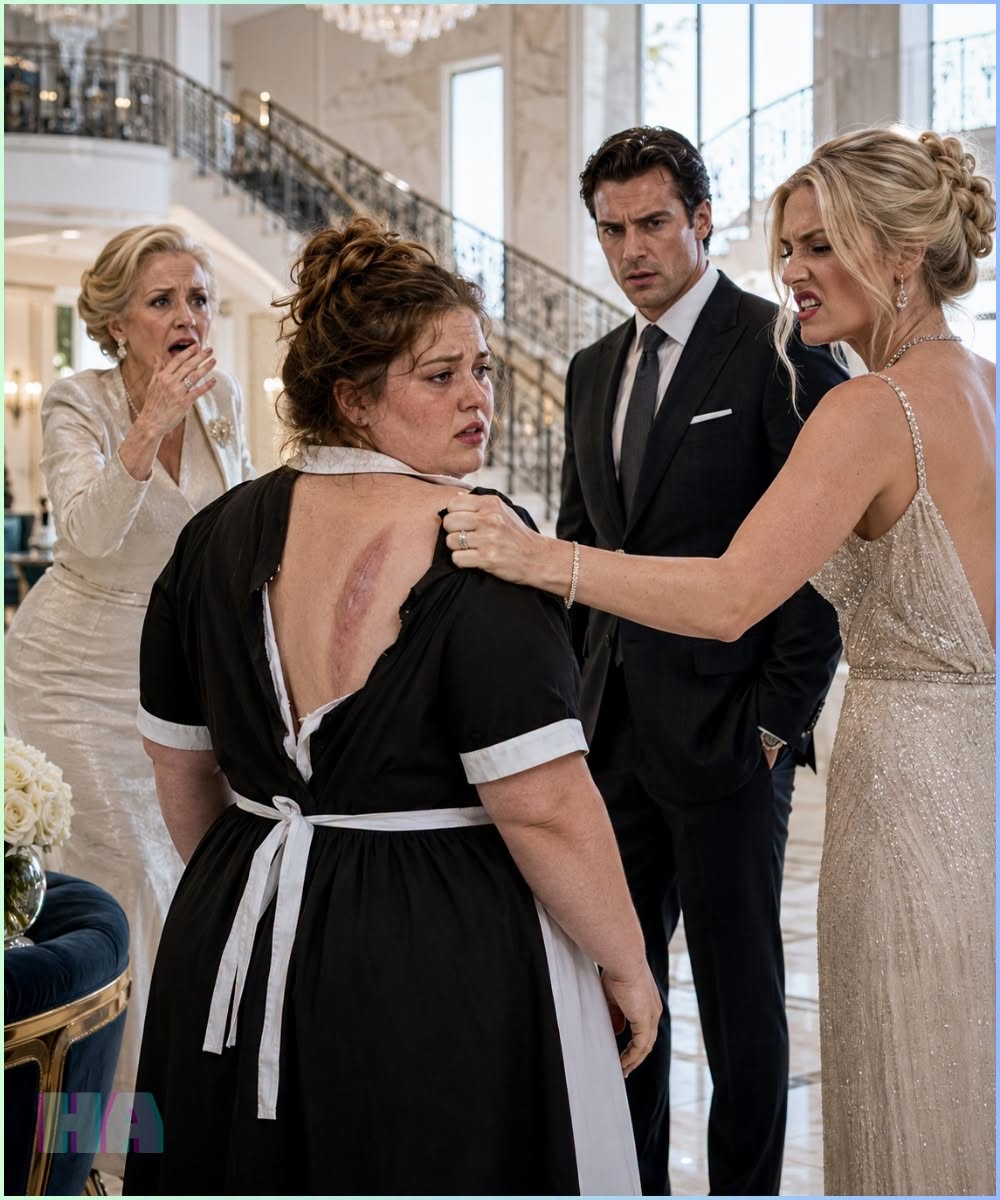 “The Mafia Billionaire’s Fiancée Tore The Plus-Size Maid’s Dress In Front Of Everyone—Then His Mother Saw The Scar And Whispered The Name Of The Daughter She Had Believed Dead For Twenty Years…