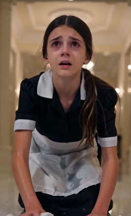 The Wealthy Stepmother Relaxed With A Glass Of Wine While A Crying Maid Scrubbed The Mansion Floor… Until The Front Door Suddenly Opened.